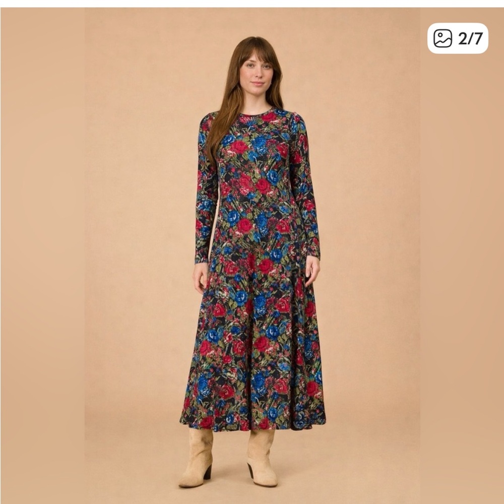 BNWT Olivia by Livro Phoebe Dress in Red Blue Floral Size XS